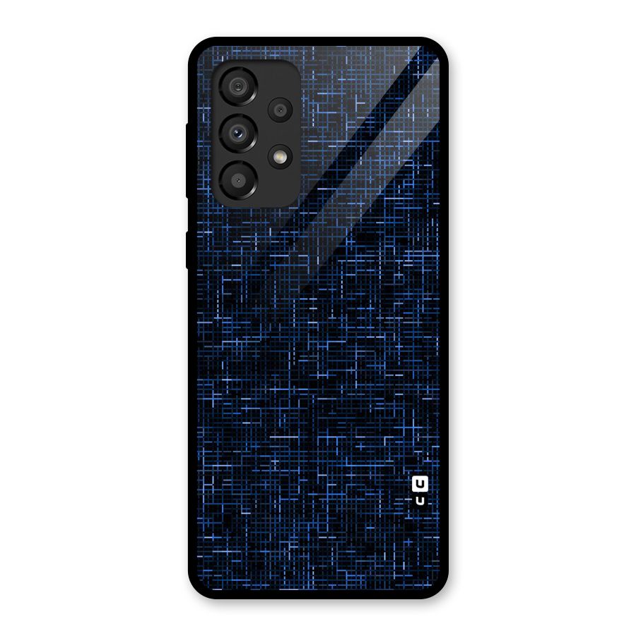 Criss Cross Blue Pattern Glass Back Case for Galaxy A33 5G