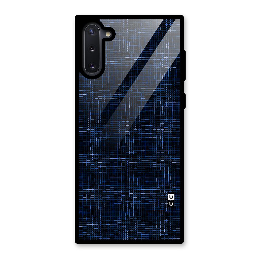 Criss Cross Blue Pattern Glass Back Case for Galaxy Note 10