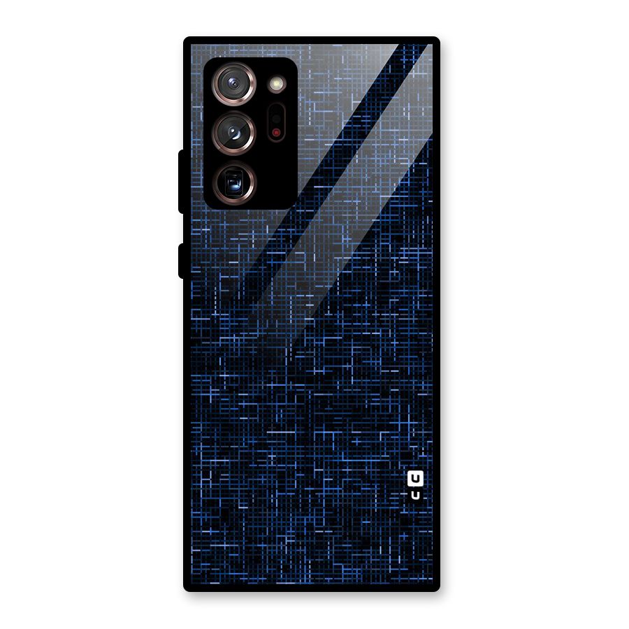 Criss Cross Blue Pattern Glass Back Case for Galaxy Note 20 Ultra