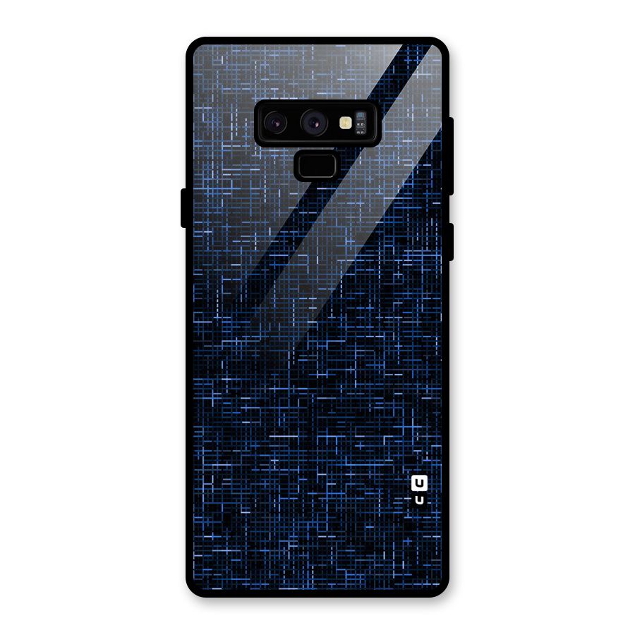 Criss Cross Blue Pattern Glass Back Case for Galaxy Note 9