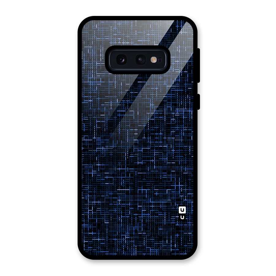 Criss Cross Blue Pattern Glass Back Case for Galaxy S10e