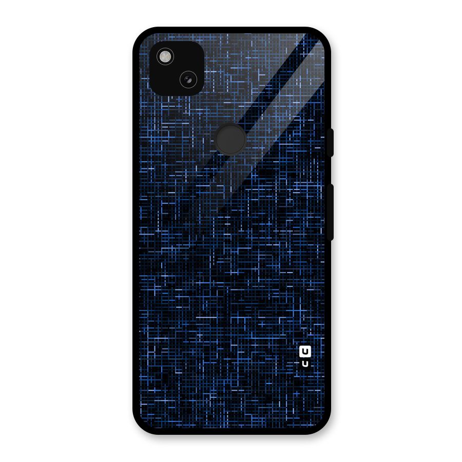 Criss Cross Blue Pattern Glass Back Case for Google Pixel 4a