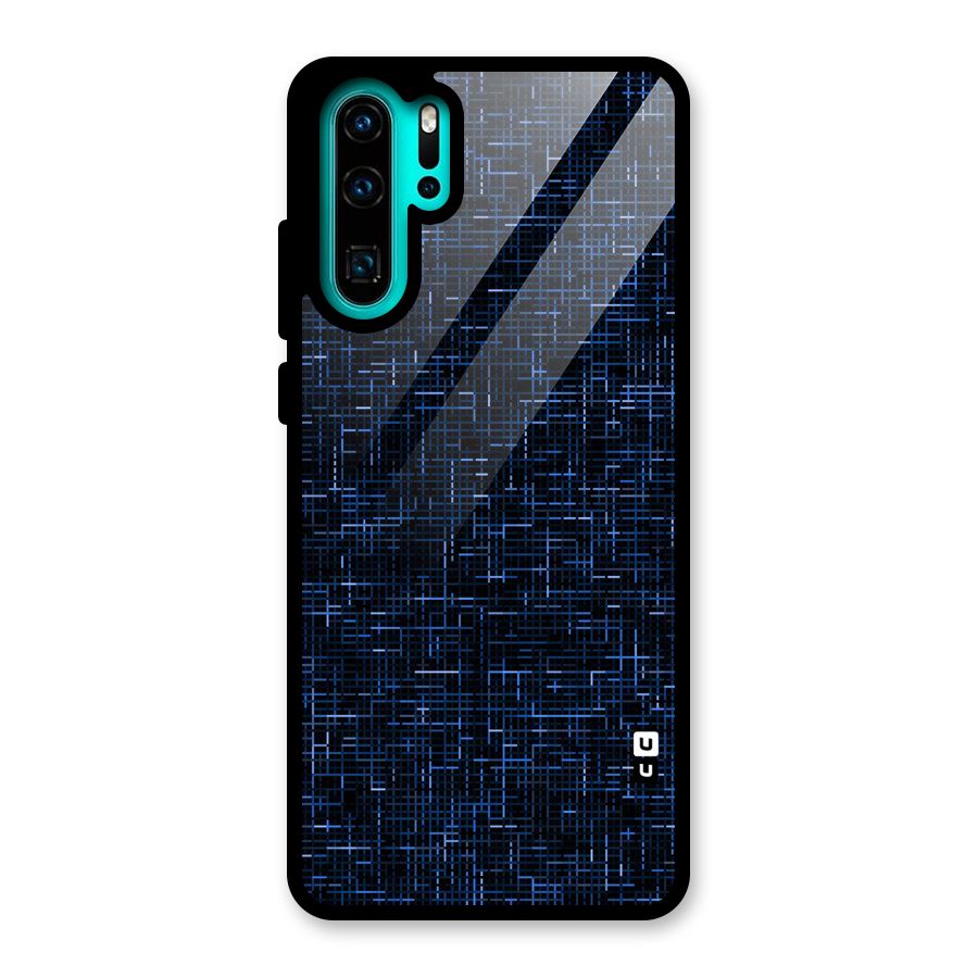 Criss Cross Blue Pattern Glass Back Case for Huawei P30 Pro