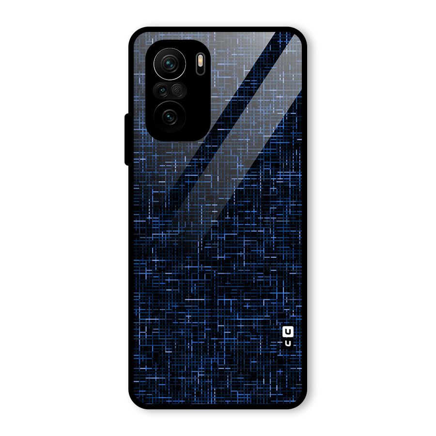 Criss Cross Blue Pattern Glass Back Case for Mi 11X Pro