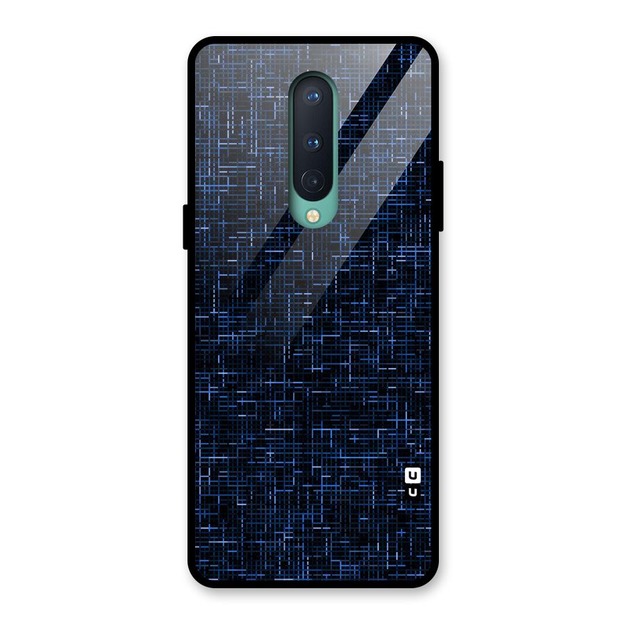 Criss Cross Blue Pattern Glass Back Case for OnePlus 8
