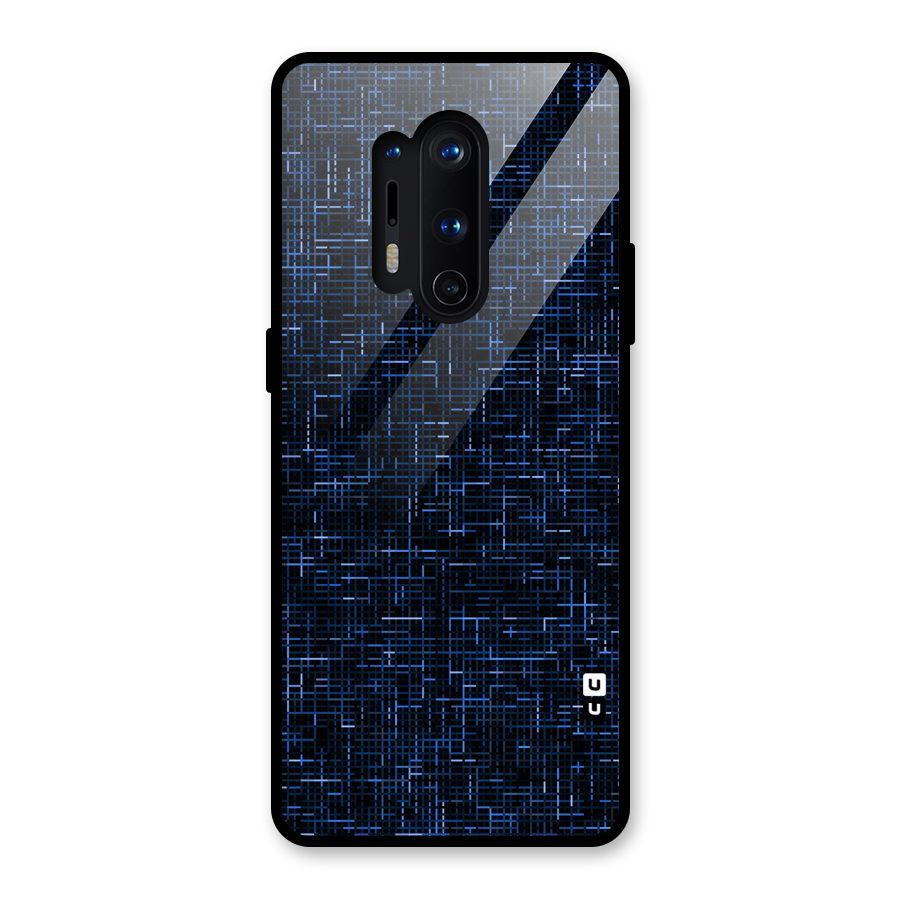 Criss Cross Blue Pattern Glass Back Case for OnePlus 8 Pro