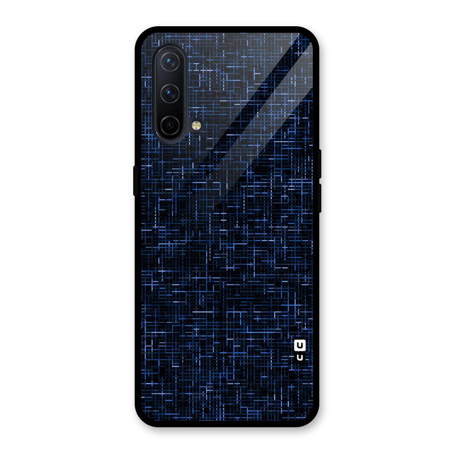 Criss Cross Blue Pattern Glass Back Case for OnePlus Nord CE 5G