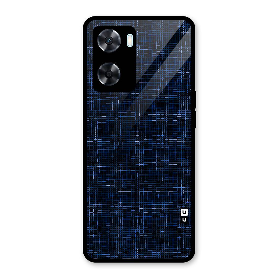 Criss Cross Blue Pattern Glass Back Case for Oppo A77