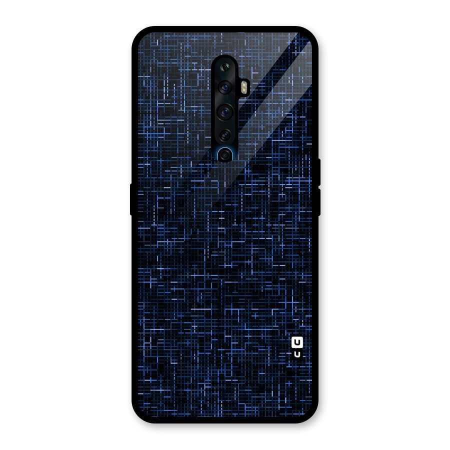 Criss Cross Blue Pattern Glass Back Case for Oppo Reno2 Z