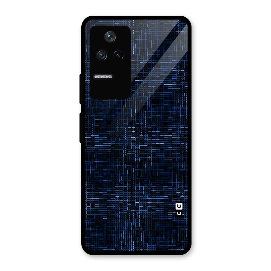 Criss Cross Blue Pattern Glass Back Case for Poco F4 5G