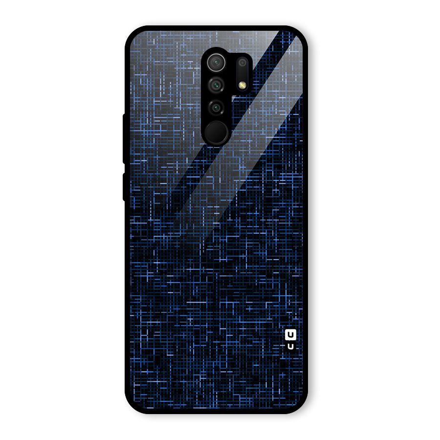 Criss Cross Blue Pattern Glass Back Case for Poco M2