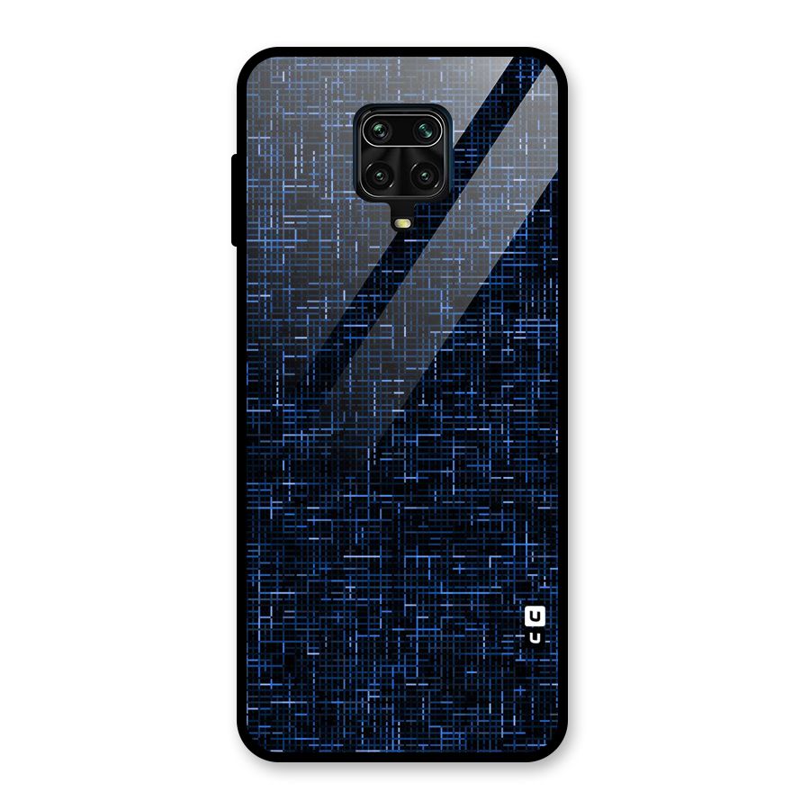 Criss Cross Blue Pattern Glass Back Case for Poco M2 Pro