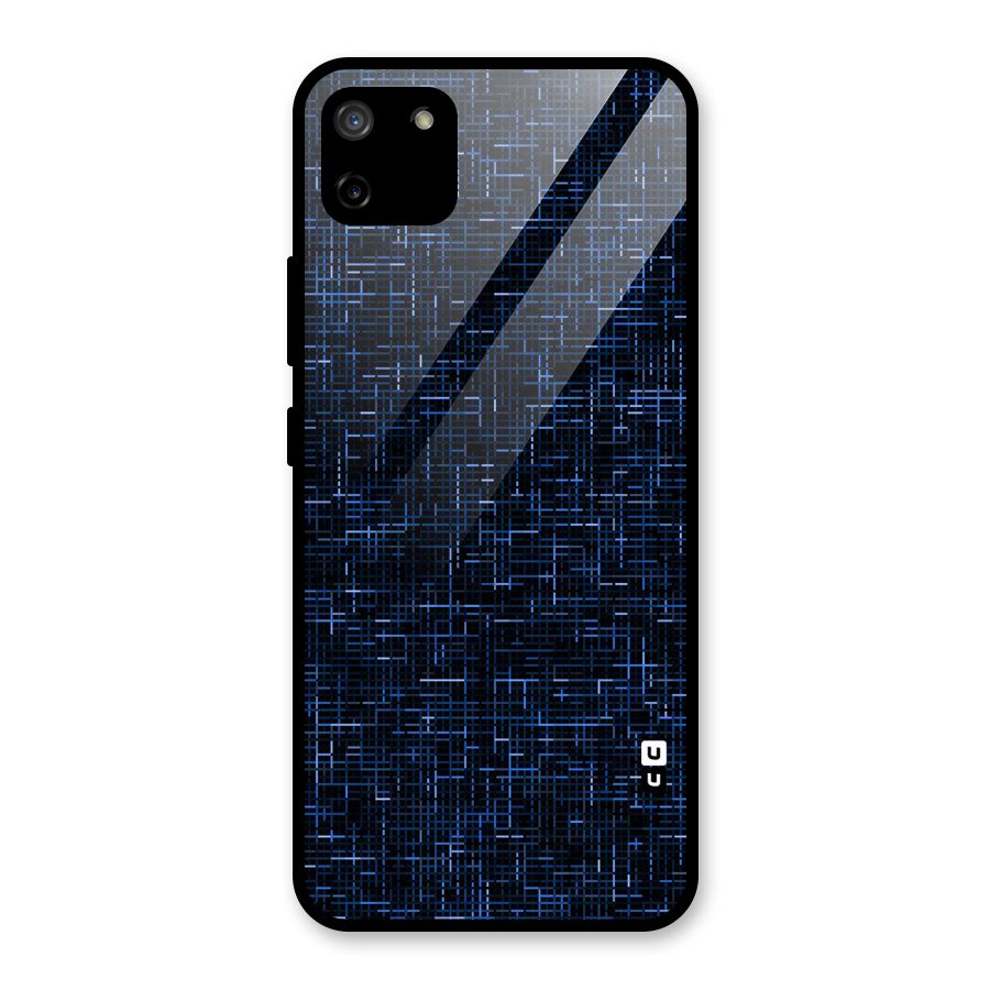 Criss Cross Blue Pattern Glass Back Case for Realme C11
