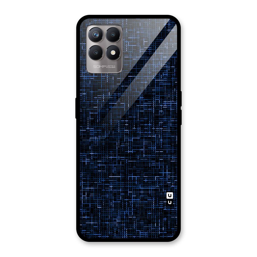 Criss Cross Blue Pattern Glass Back Case for Realme Narzo 50