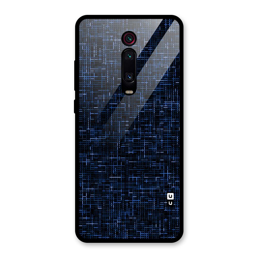 Criss Cross Blue Pattern Glass Back Case for Redmi K20 Pro