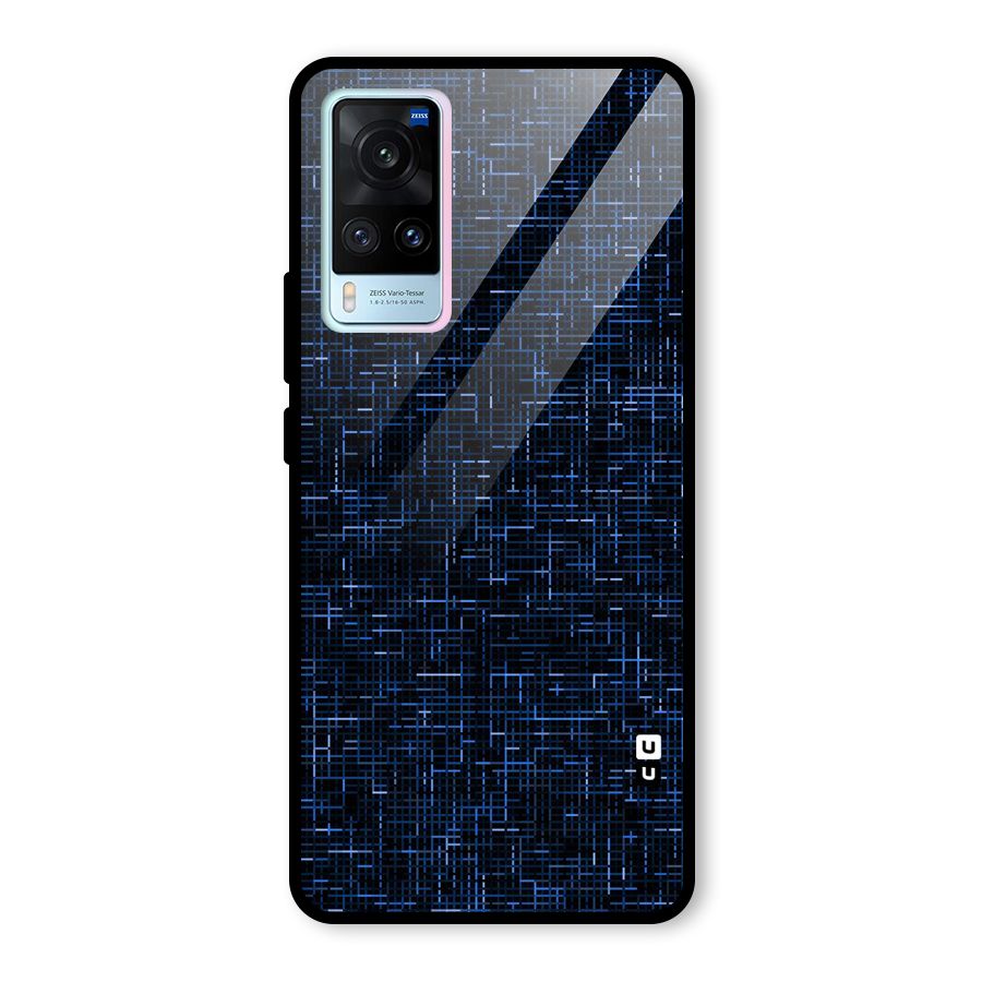 Criss Cross Blue Pattern Glass Back Case for Vivo X60