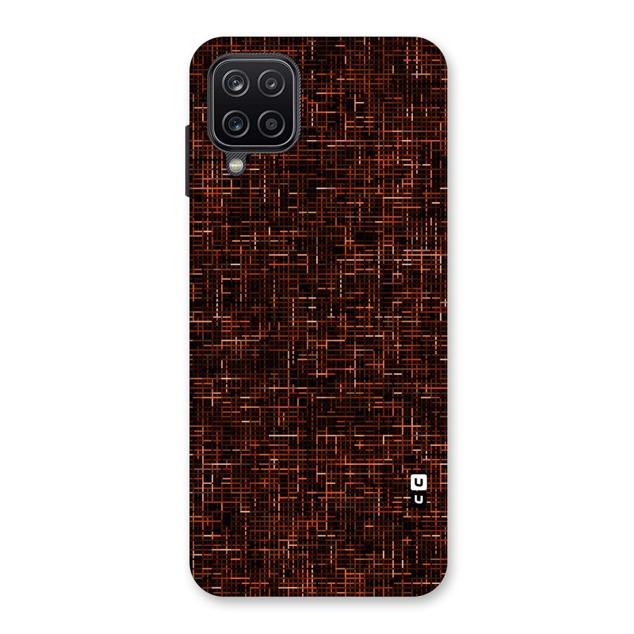 Criss Cross Brownred Pattern Back Case for Galaxy A12