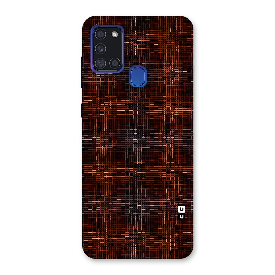 Criss Cross Brownred Pattern Back Case for Galaxy A21s