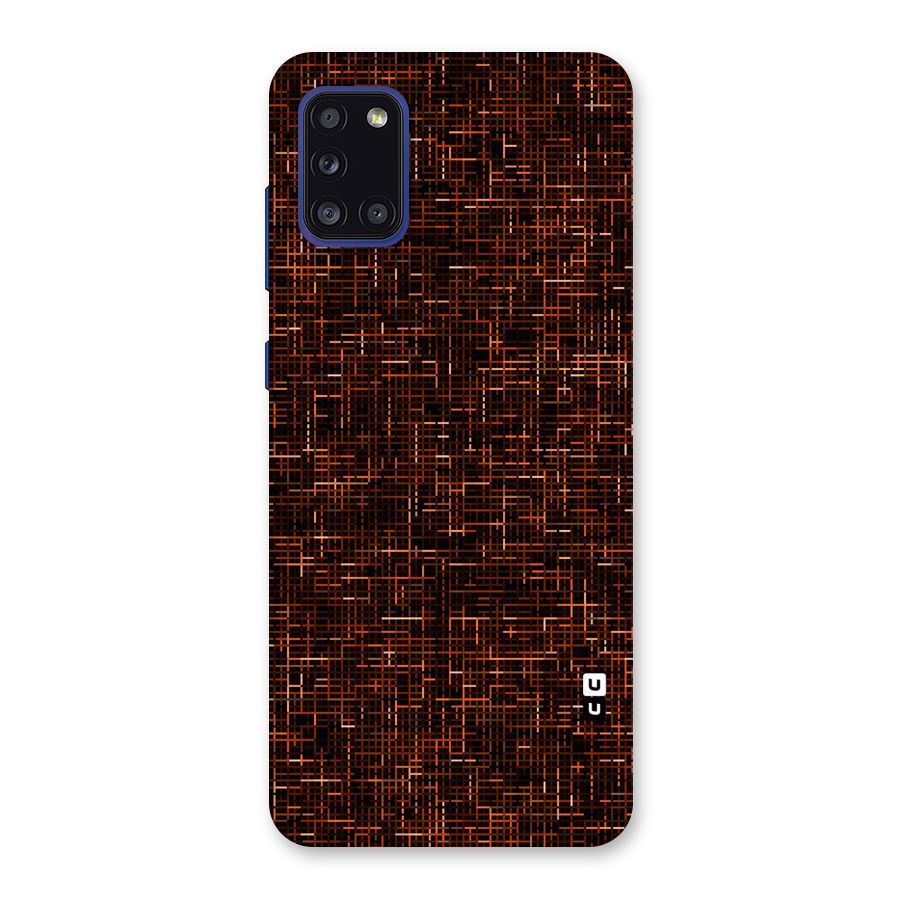 Criss Cross Brownred Pattern Back Case for Galaxy A31