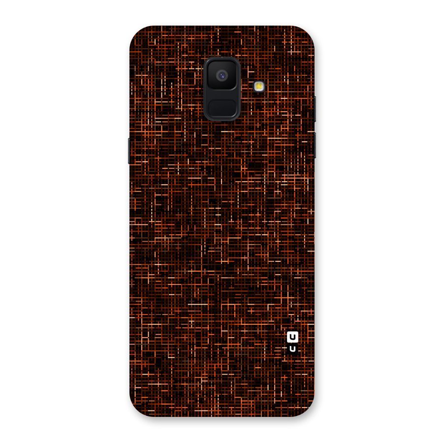Criss Cross Brownred Pattern Back Case for Galaxy A6 (2018)