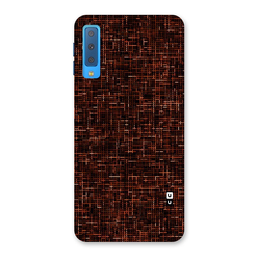 Criss Cross Brownred Pattern Back Case for Galaxy A7 (2018)