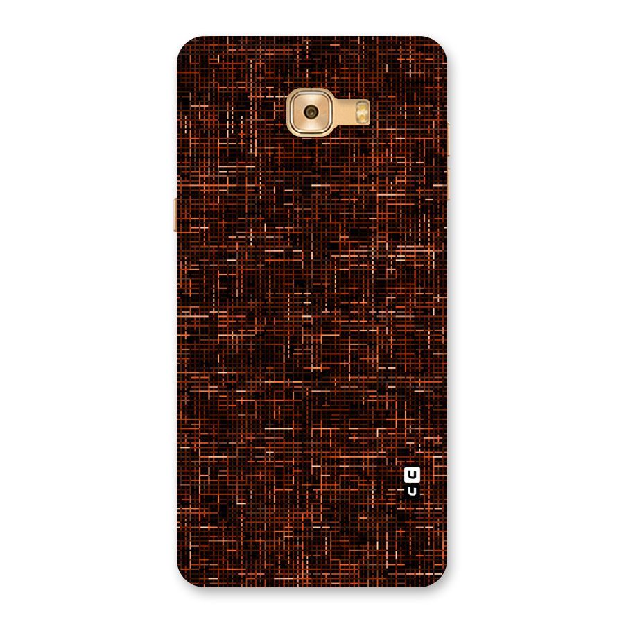 Criss Cross Brownred Pattern Back Case for Galaxy C9 Pro