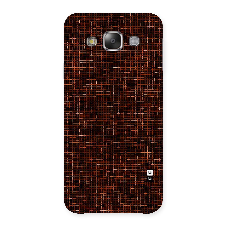 Criss Cross Brownred Pattern Back Case for Galaxy E7
