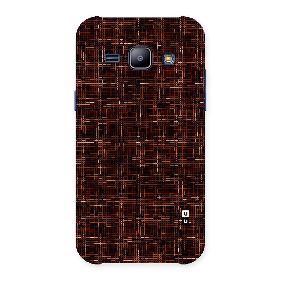 Criss Cross Brownred Pattern Back Case for Galaxy J1
