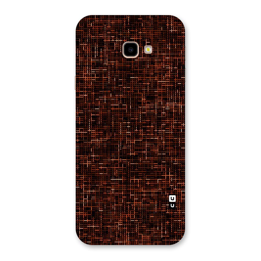 Criss Cross Brownred Pattern Back Case for Galaxy J4 Plus