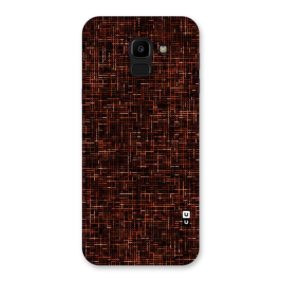 Criss Cross Brownred Pattern Back Case for Galaxy J6