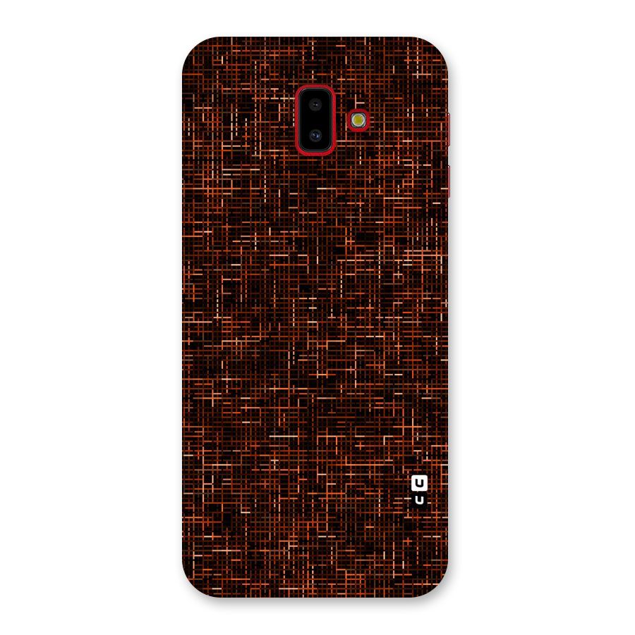 Criss Cross Brownred Pattern Back Case for Galaxy J6 Plus