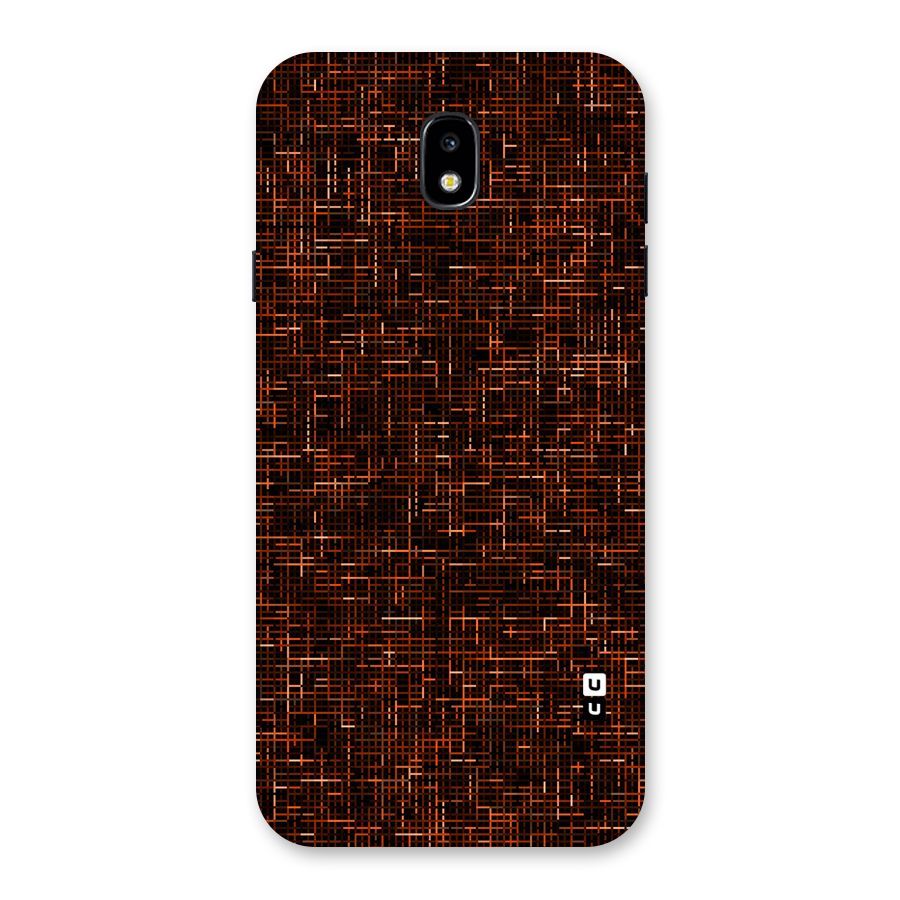 Criss Cross Brownred Pattern Back Case for Galaxy J7 Pro