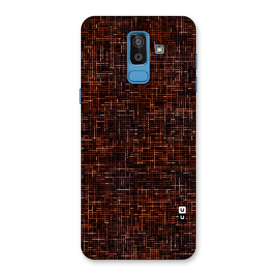 Criss Cross Brownred Pattern Back Case for Galaxy J8