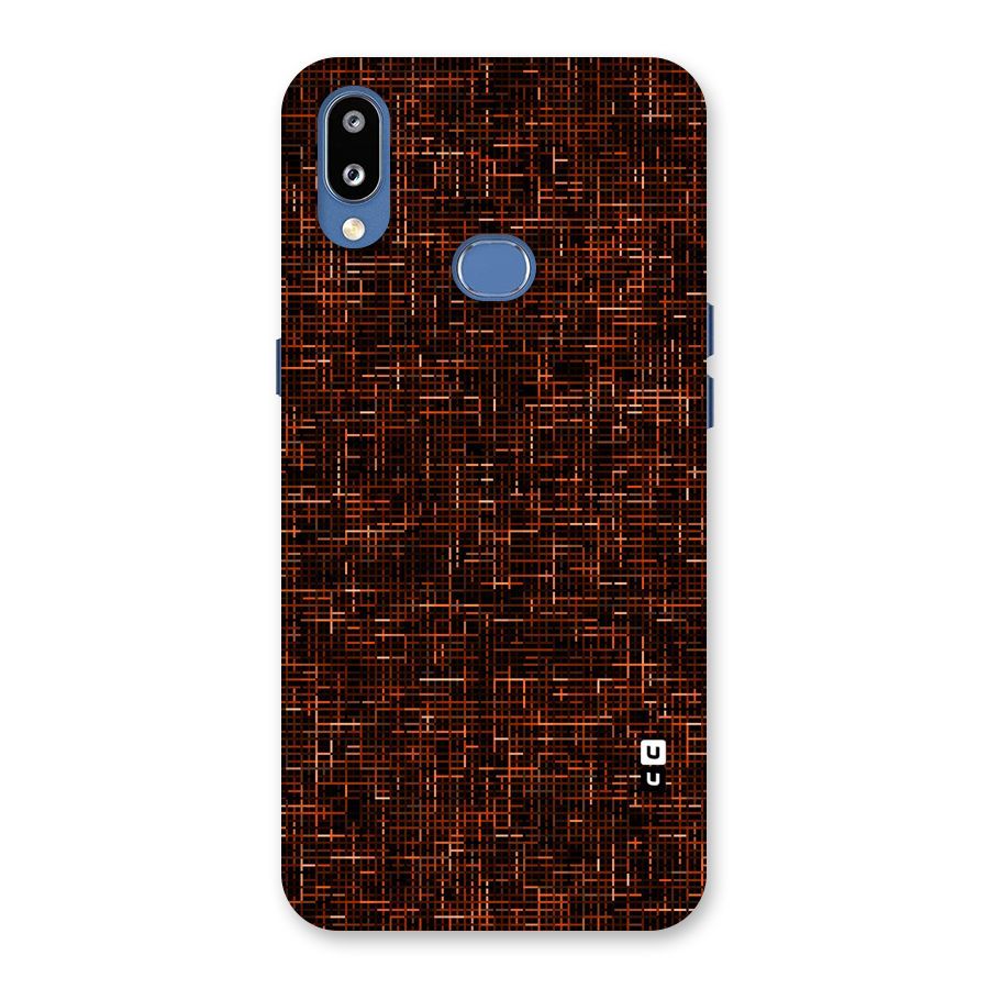 Criss Cross Brownred Pattern Back Case for Galaxy M01s
