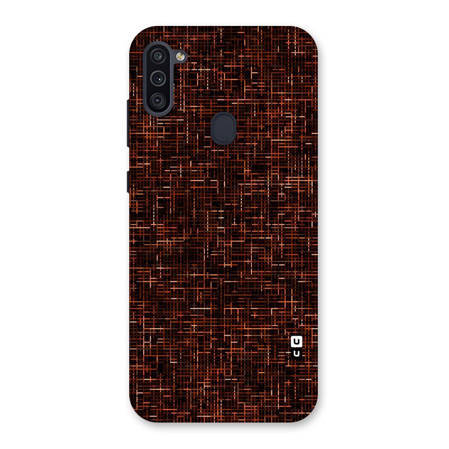 Criss Cross Brownred Pattern Back Case for Galaxy M11