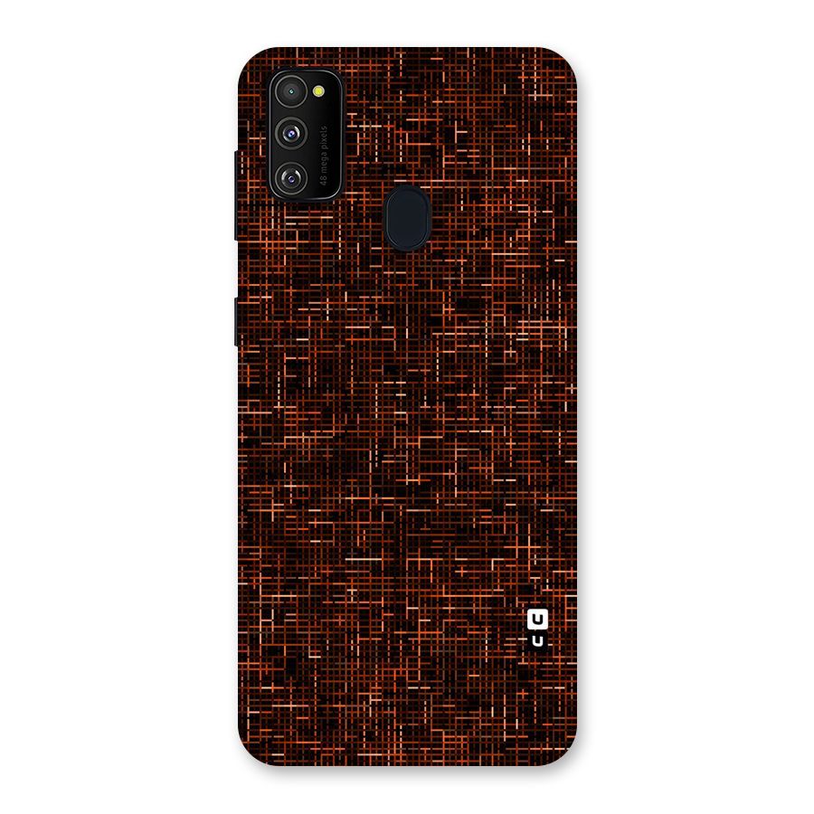 Criss Cross Brownred Pattern Back Case for Galaxy M30s
