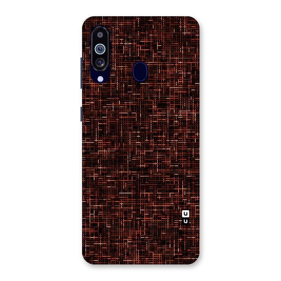 Criss Cross Brownred Pattern Back Case for Galaxy M40