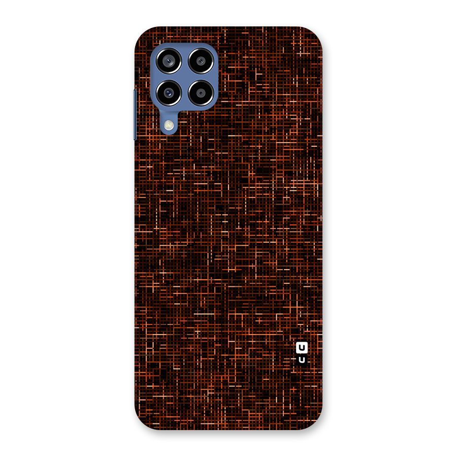 Criss Cross Brownred Pattern Back Case for Galaxy M53 5G