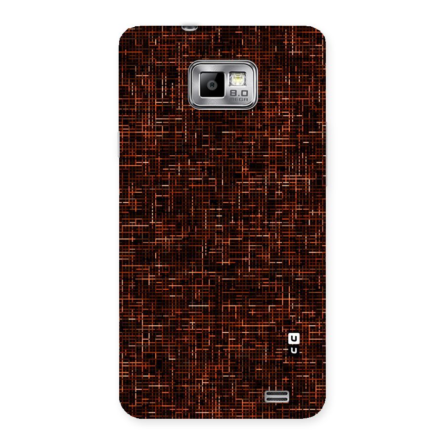 Criss Cross Brownred Pattern Back Case for Galaxy S2