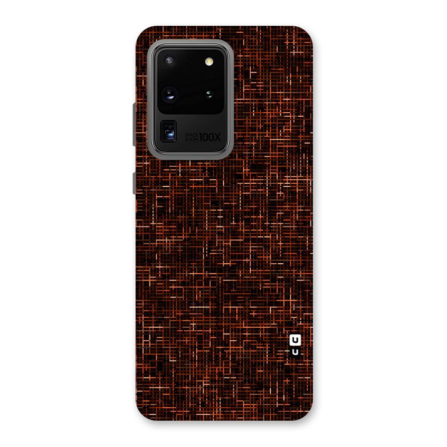Criss Cross Brownred Pattern Back Case for Galaxy S20 Ultra