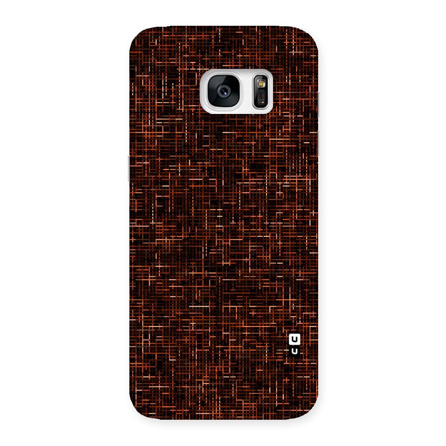 Criss Cross Brownred Pattern Back Case for Galaxy S7 Edge