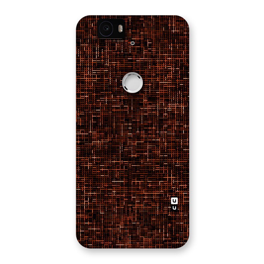 Criss Cross Brownred Pattern Back Case for Google Nexus-6P