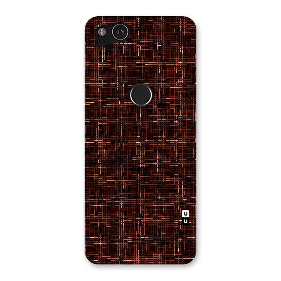 Criss Cross Brownred Pattern Back Case for Google Pixel 2