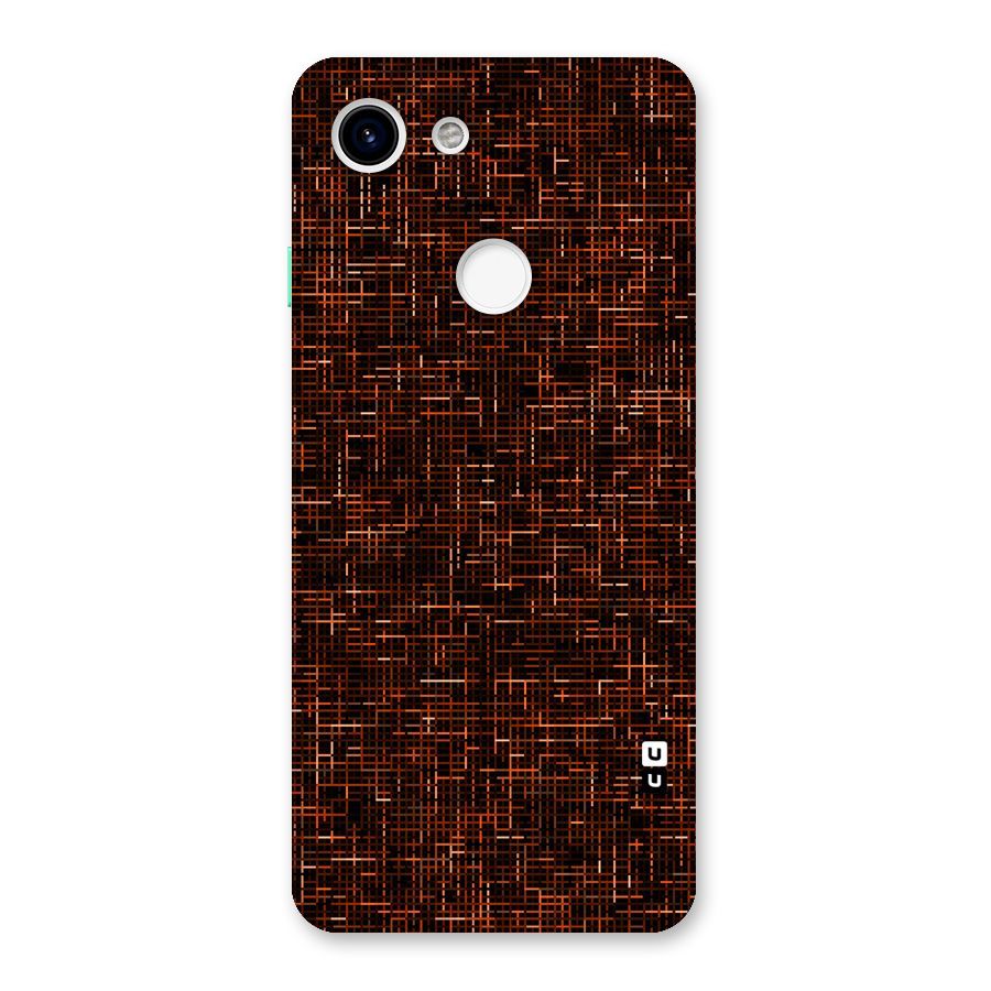 Criss Cross Brownred Pattern Back Case for Google Pixel 3