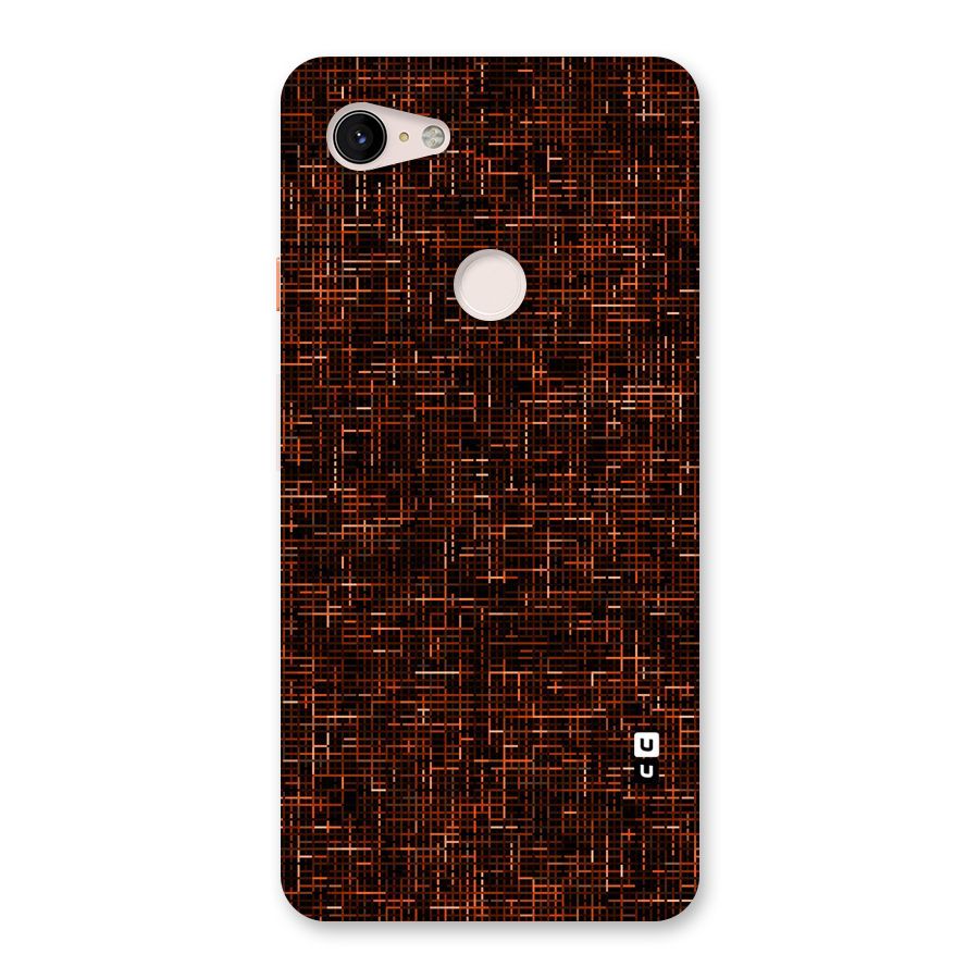 Criss Cross Brownred Pattern Back Case for Google Pixel 3 XL