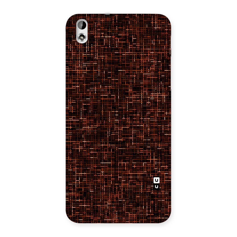 Criss Cross Brownred Pattern Back Case for HTC Desire 816g
