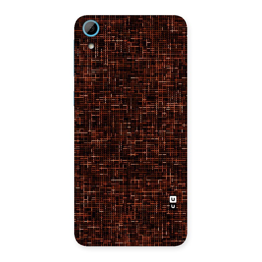 Criss Cross Brownred Pattern Back Case for HTC Desire 826