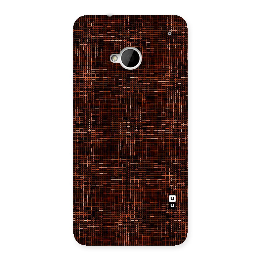 Criss Cross Brownred Pattern Back Case for HTC One M7