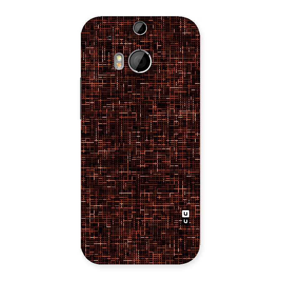 Criss Cross Brownred Pattern Back Case for HTC One M8