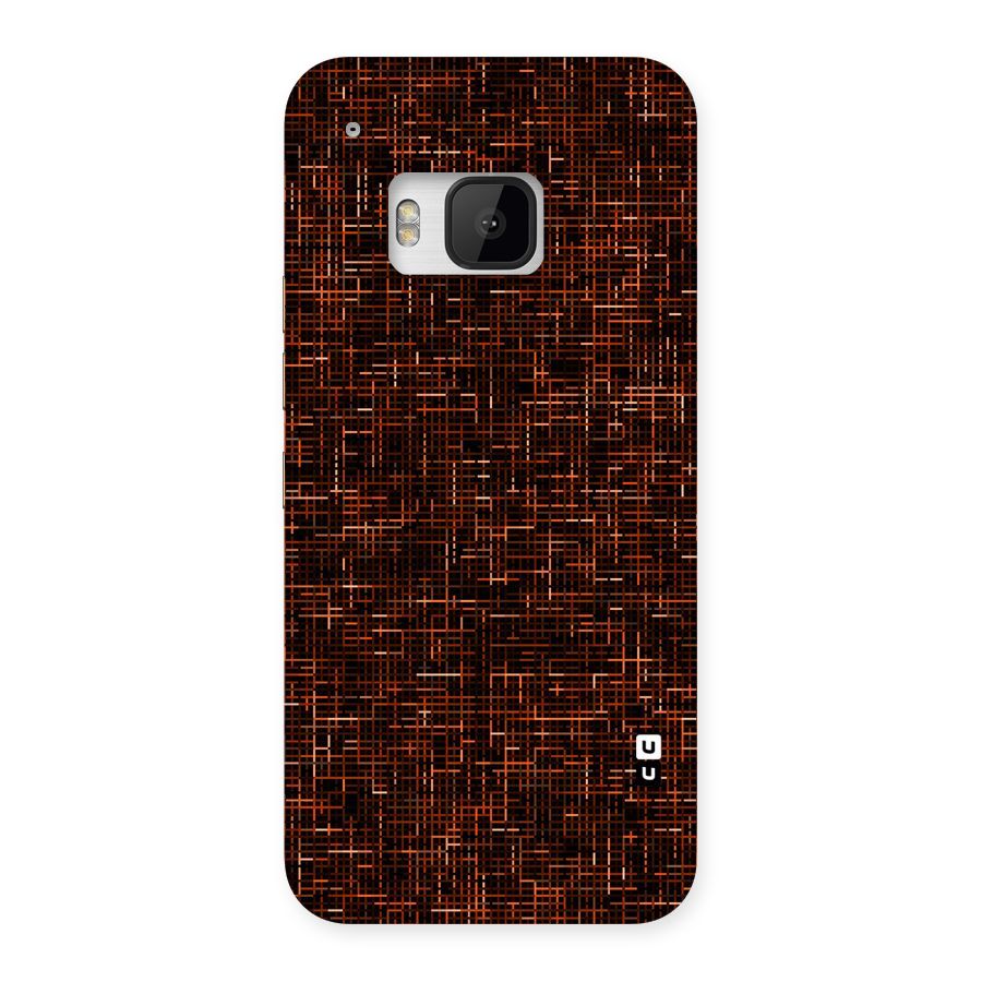 Criss Cross Brownred Pattern Back Case for HTC One M9